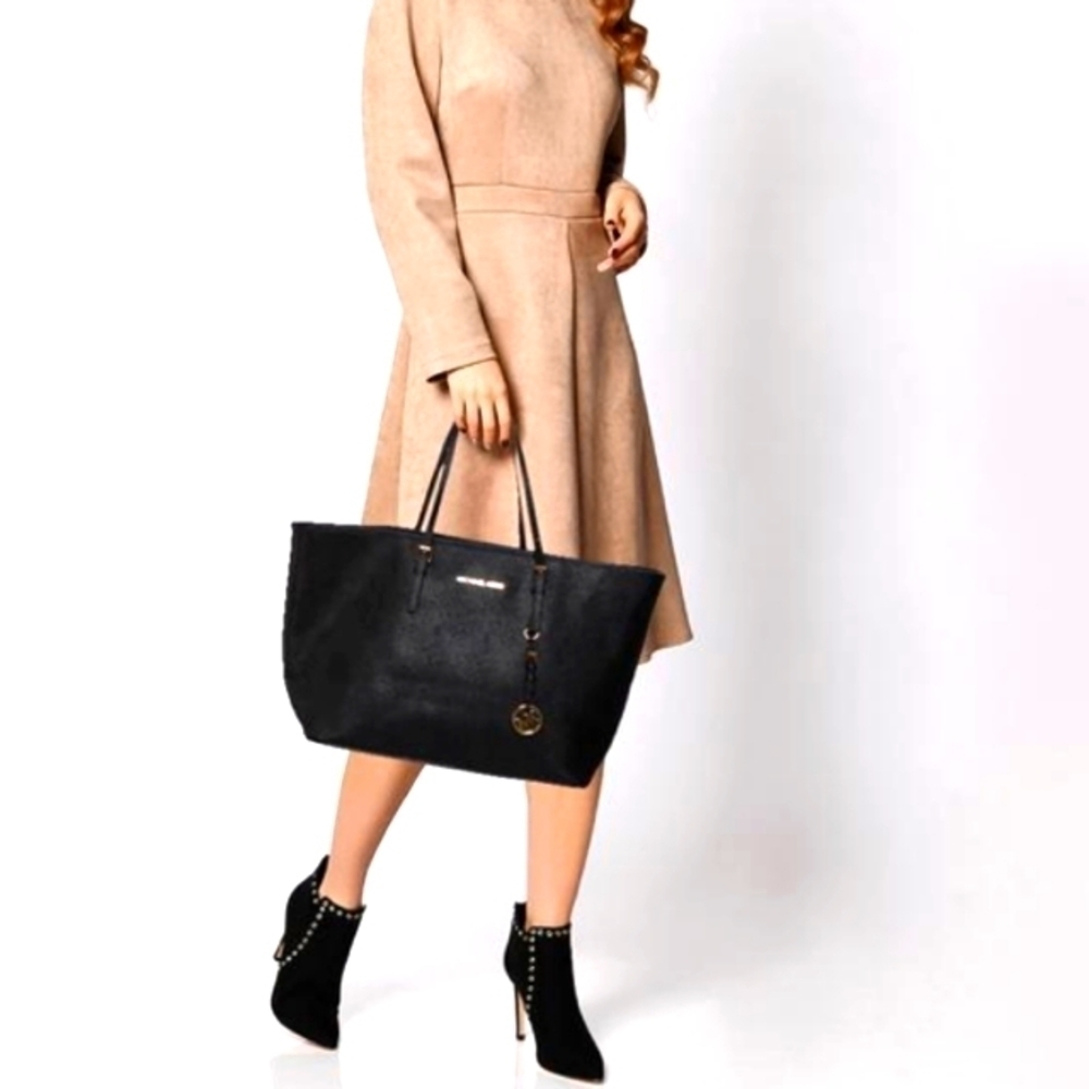 Michael Kors Jet Set Black Saffiano Travel Tote